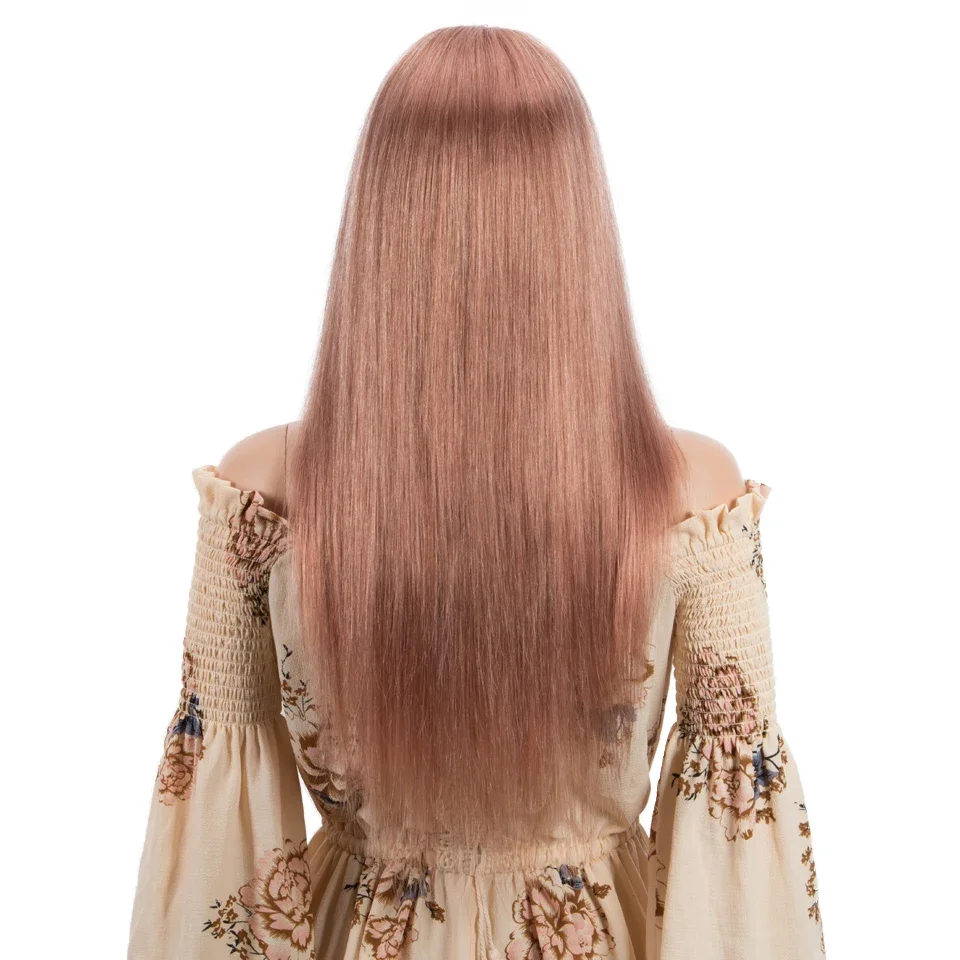 Glatte menschliche Haare blonde Lace Front Perücke gerade Bob Verschluss Gold brasilianische Highlight Cosplay Perücken_voghion.com