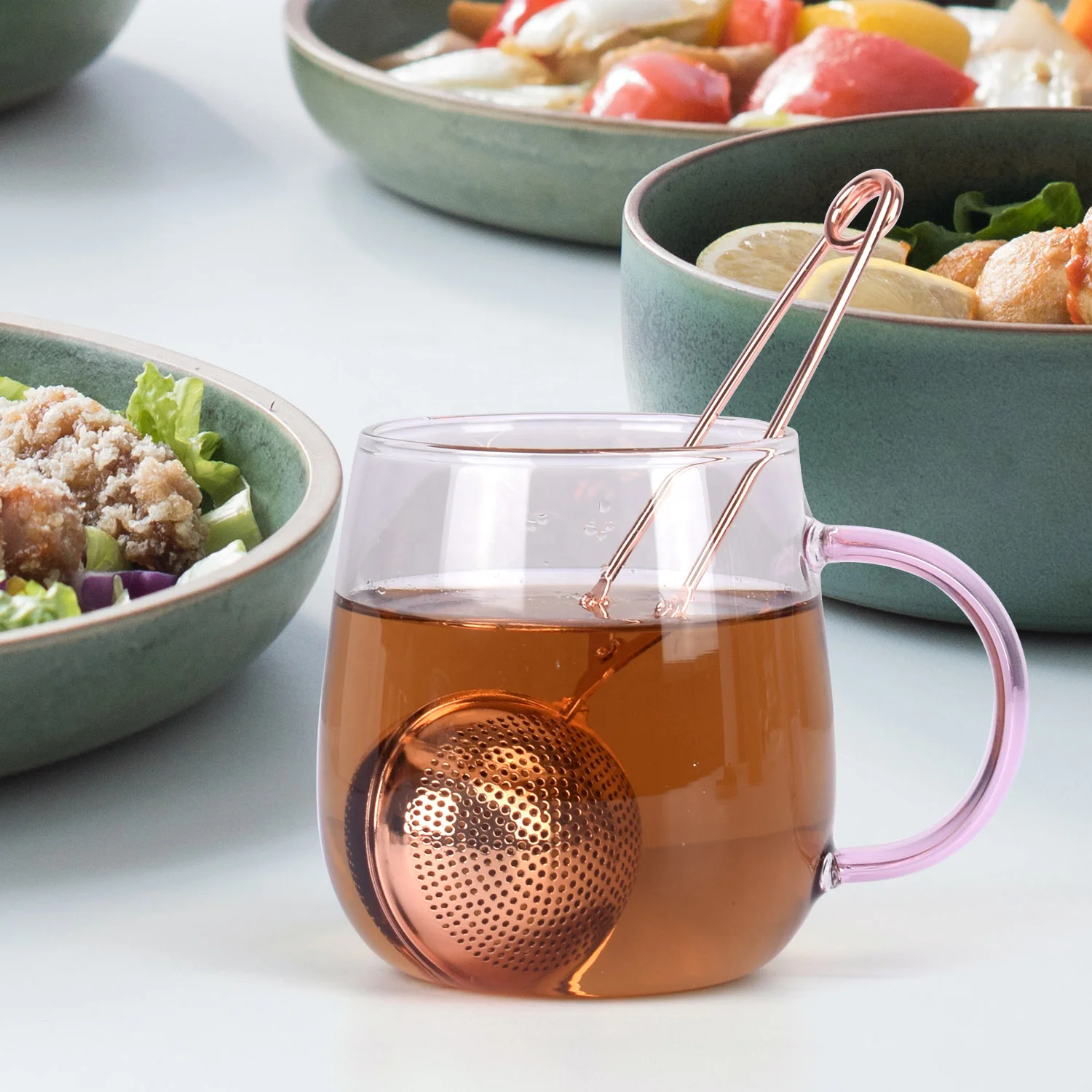 Ситечко для заваривания чая Сетчатое ситечко из нержавеющей стали с ручкой