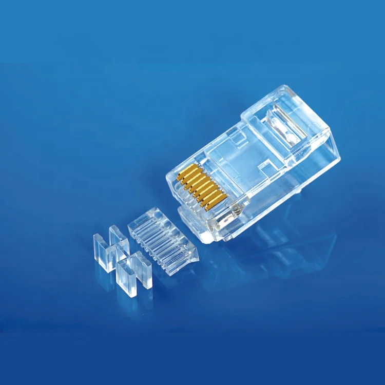XL-508 Cat6a RJ45 Connector UTP 8P8C Plug - Transparent, Gold Plated ...