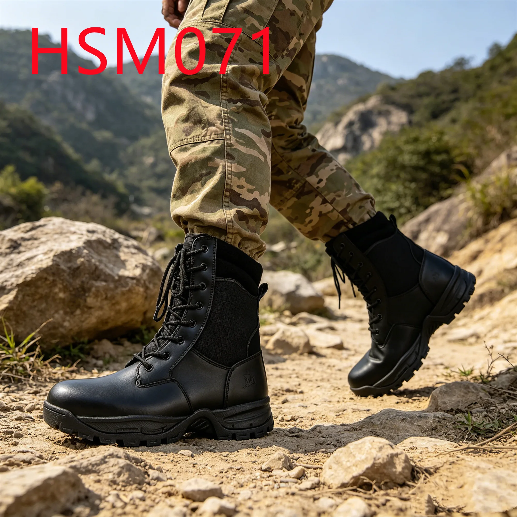HY,glacier Training Anti-shock EVA+Rubber Sole Tactical Gear Boots Maldives Popular 8'' Combat Boots with Side Curved Zip HSM071