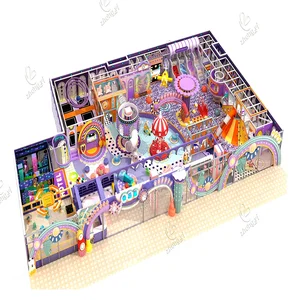 Best Selling High Quality China Manufacturer Kids Slide Plastic Macaroon Theme Indoor Playground for Sell