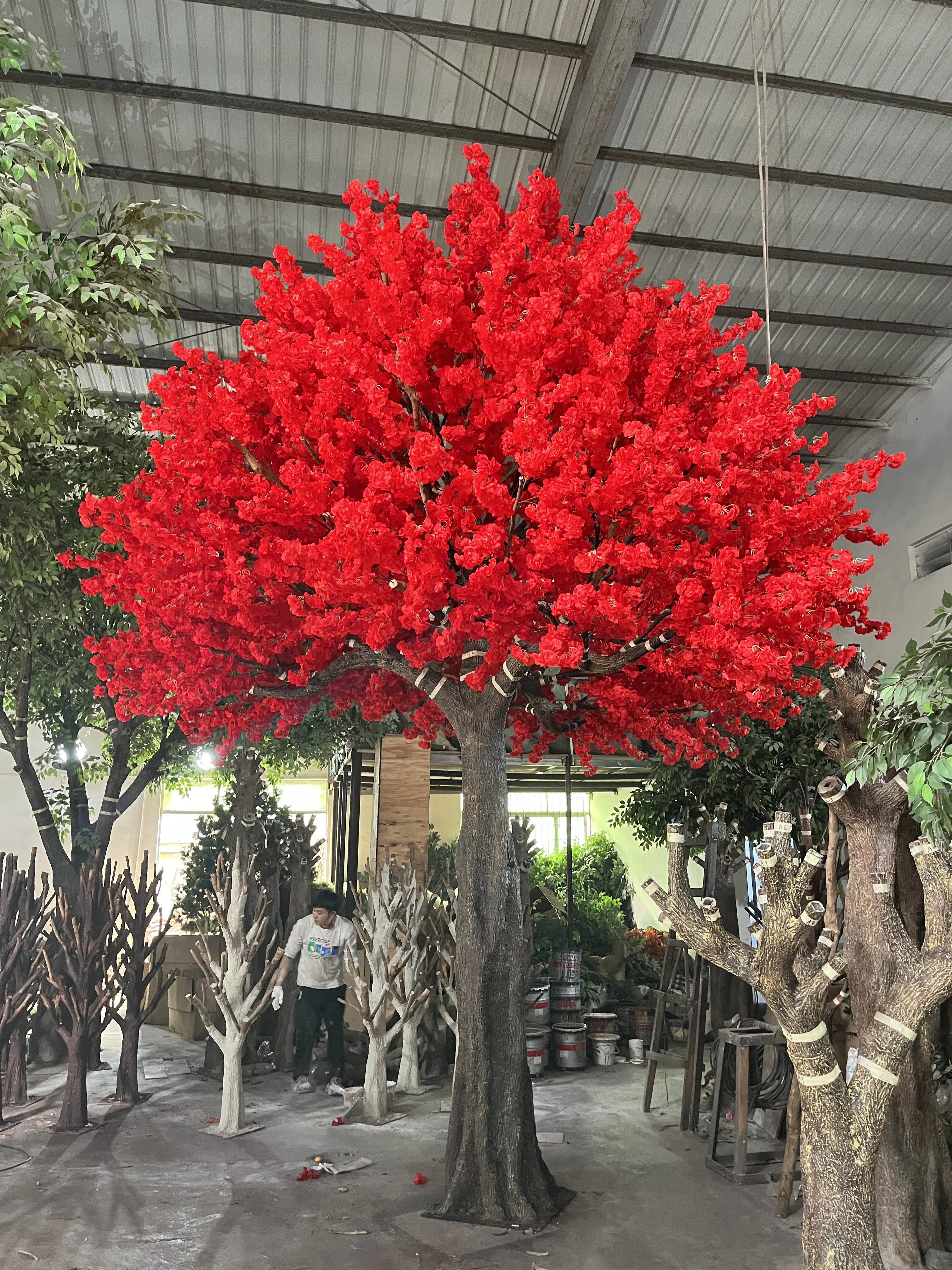 Romantic Artificial Cherry Blossom Trees Red Tree Indoor Outdoor