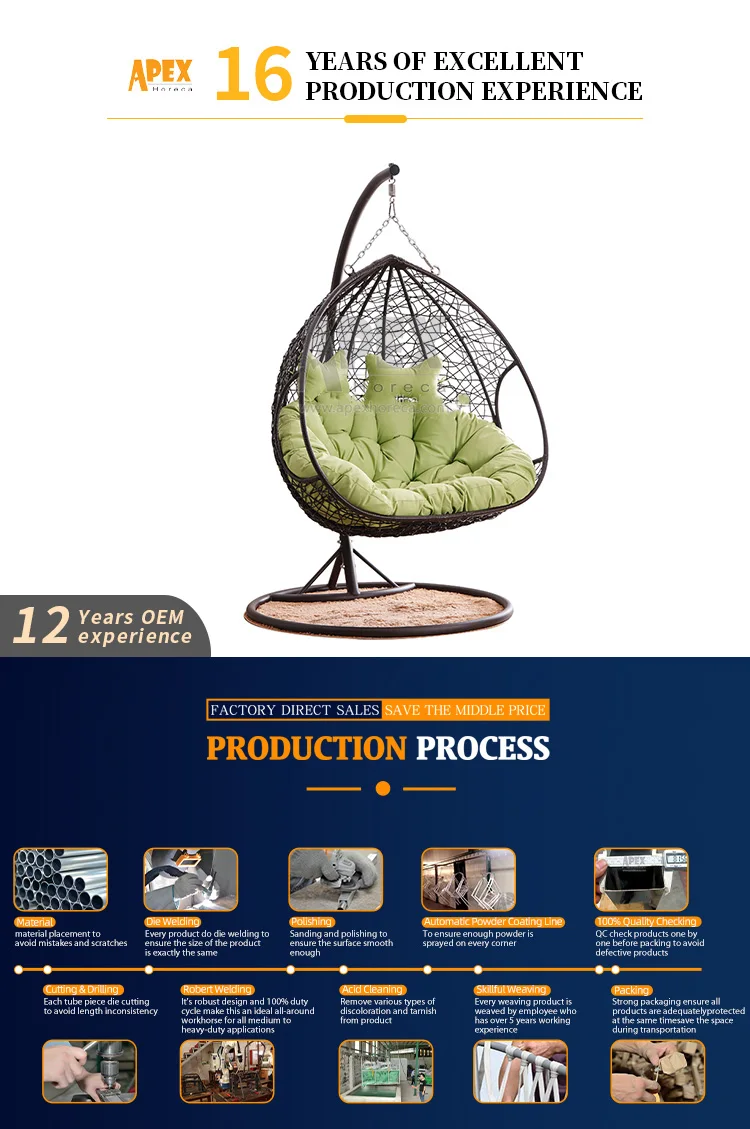 Hot Sell Outdoor Patio Hanging Rattan Baby Swing Chair Double Seat Cheap Egg Swing Egg Chair With Stand