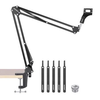 Neewer Extendable Recording Microphone Holder Suspension  Scissor Arm Stand Holder with Mic Clip Table Mounting Clamp