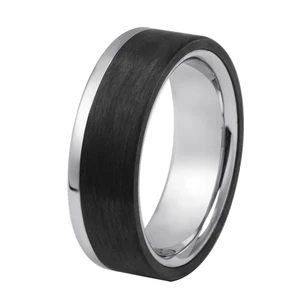 Fashion Trendy Alternative Jewelry Men's 316L Stainless Steel Plain Ring Custom Titanium Carbon Fiber Ring
