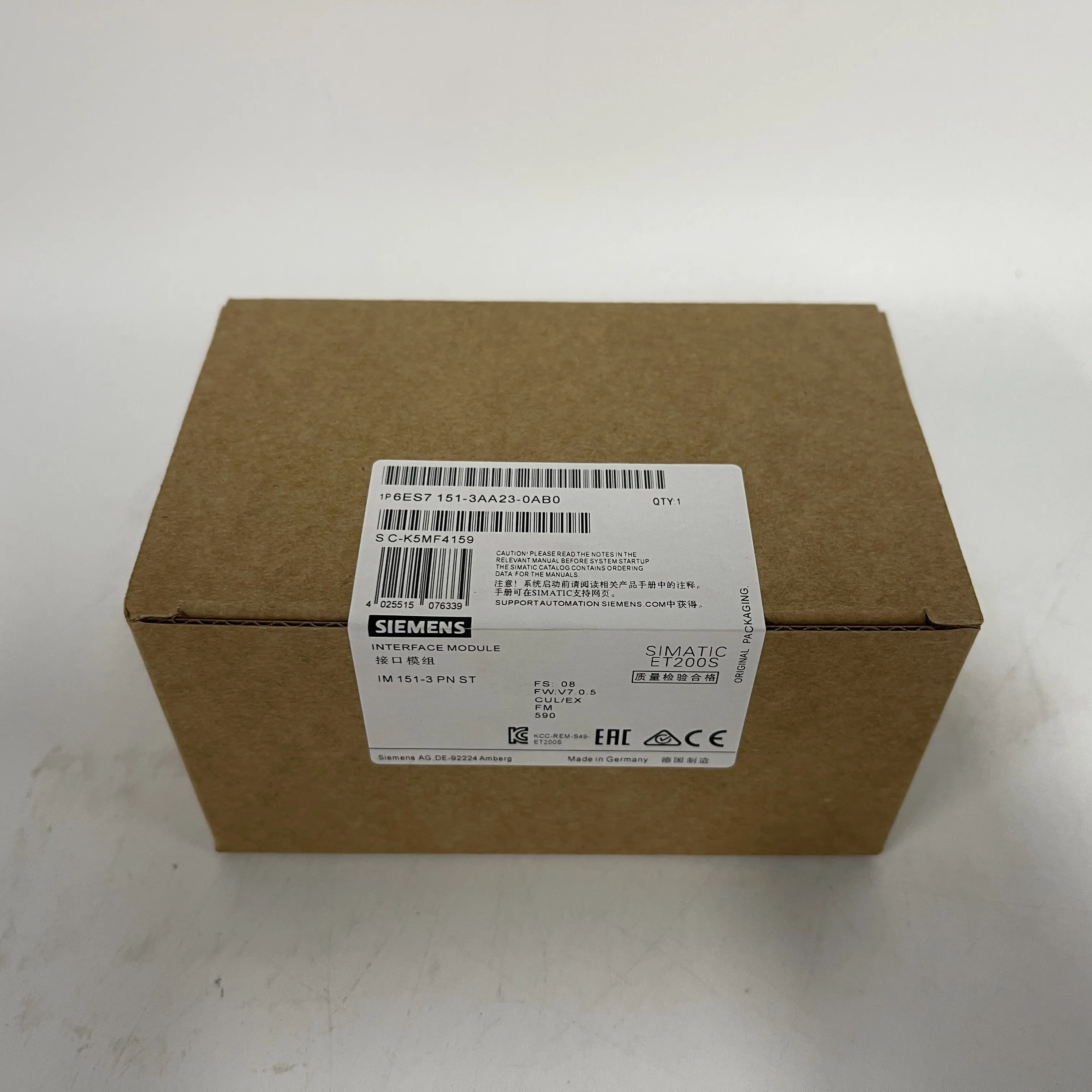Siemens PLC Interface Module SIMATIC ET200S 6ES7151-3AA23-0AB0 Siemens PLC Interface Module SIMATIC ET200S 6ES7151-3AA23-0AB0