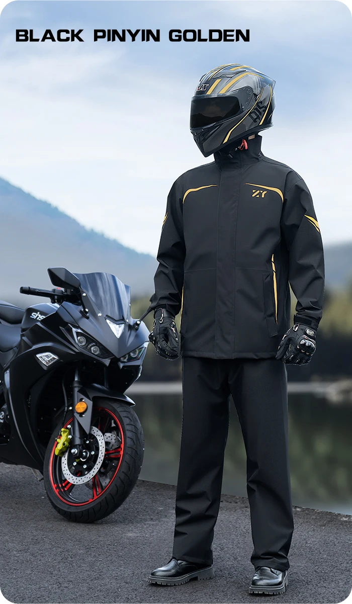 custom rain pants Sports raincoat 2-piece waterproof motorcycle set bicycle motorcycle travel rain coat supplier