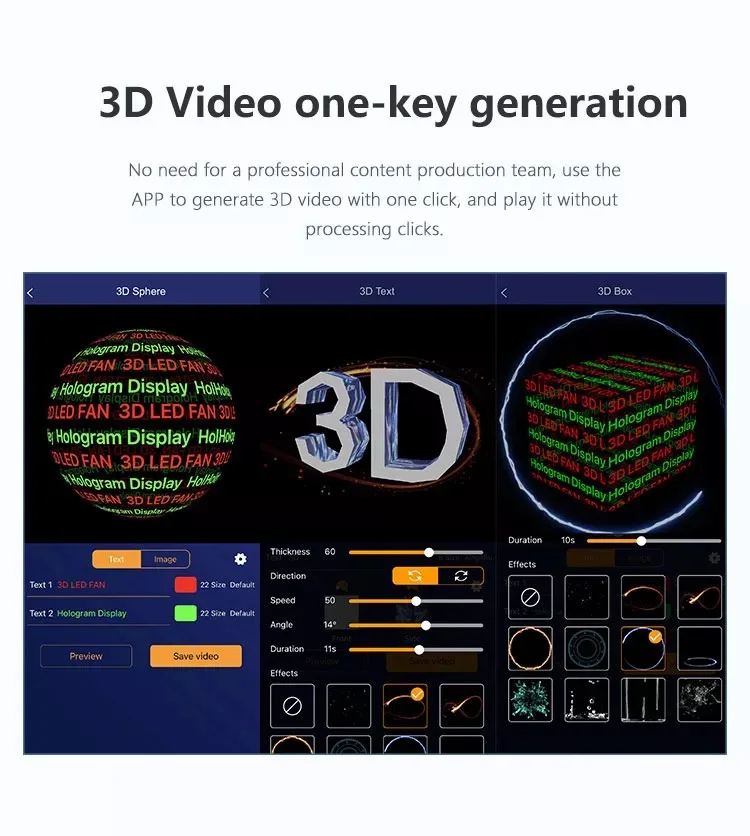 Advertising Equipment 65cm 3D Hologram Display Projector Fan