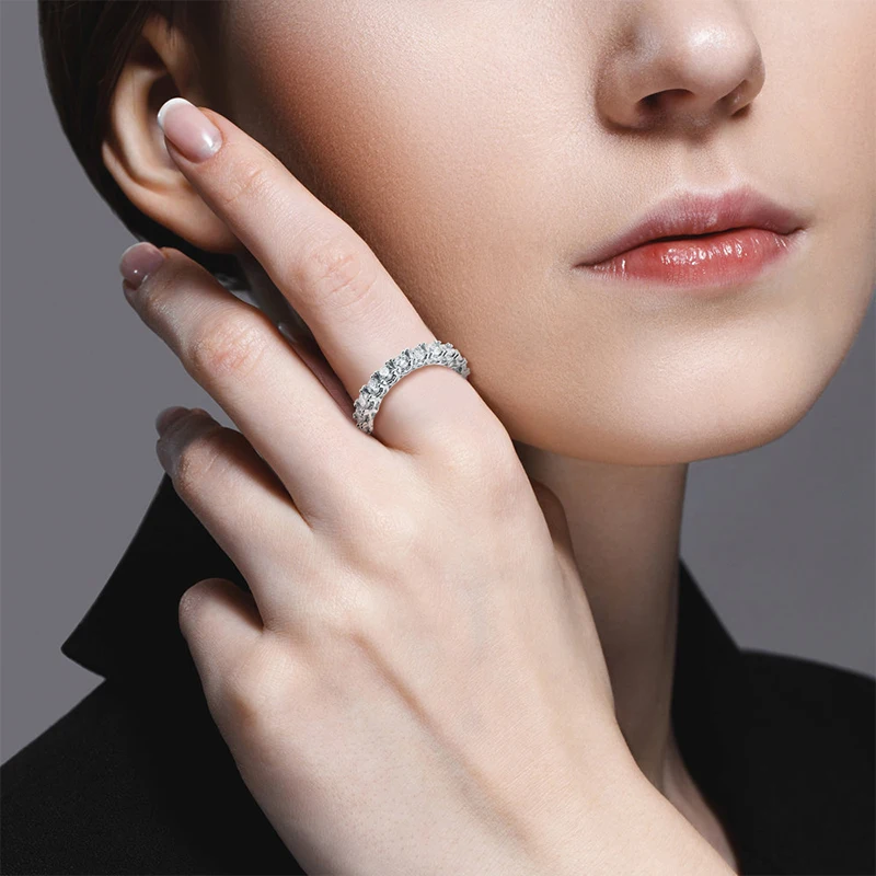 Anello In Argento Sterling Con Zirconi Cubici – Nuovo Con Etichette, Taglie 6-7-8 - Foto 4