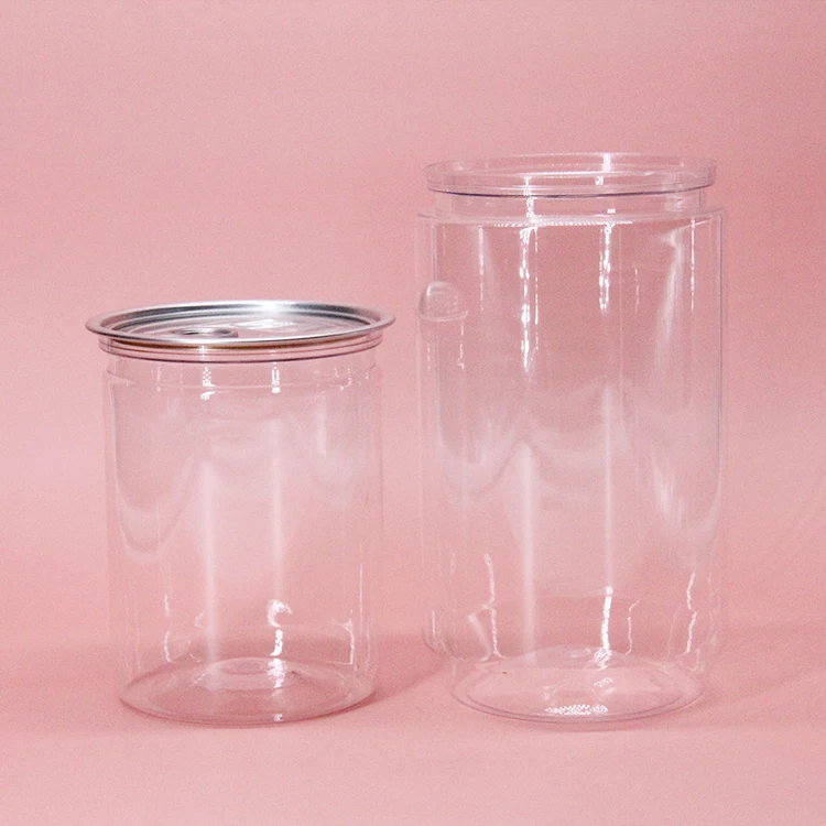 Clear Can Packaging Smell Proof Small Plastic Jars With Lids Plastic Jars With Lids Small Spices Jars Clear Can for Dry Food