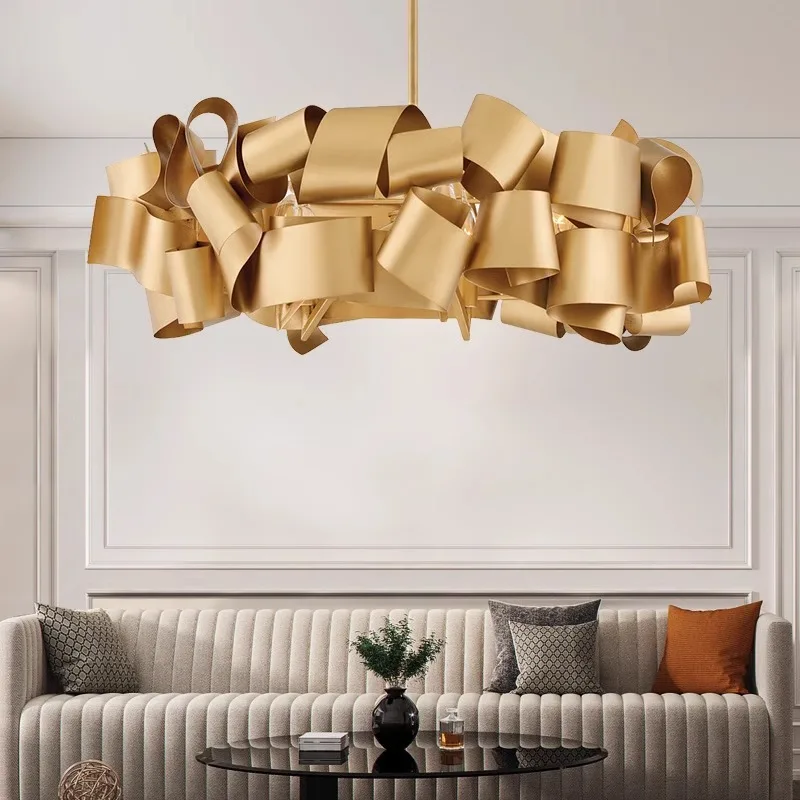 Home décor big lighting led modern chandelier luxury hotel art installation decorative chandelier