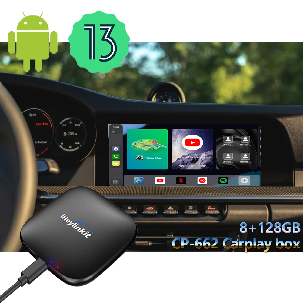 Iheylinkit Cp-662 Android 13 Carplay Ai Box Netflix Qcom Ram 8+128gb For  Benz - Buy Mmi Ai Box