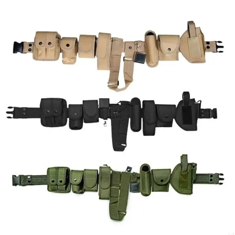 Camping and Everyday Use Sport Enthusiasts Multiple Pocket Tactical Waist Belt Fast Release Buckles Adjustable Belt for Hunting