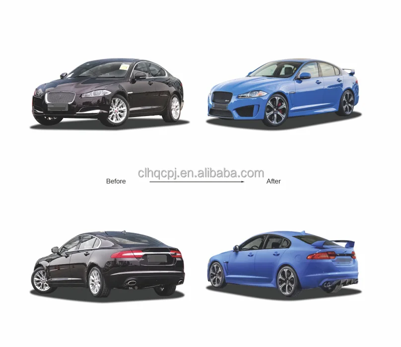 For Jaguar XF2012-2015 Base Upgrade to XFR-S Version Low to High Front Bumper Completely Exhaust Rear Lip Body Kit