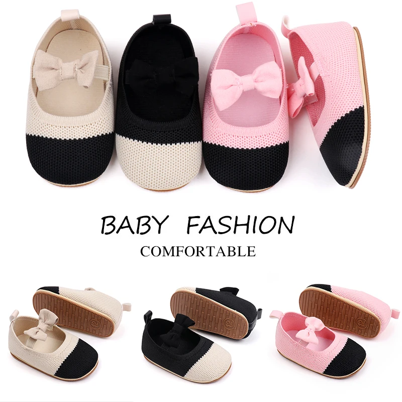 Spring and Autumn Color-matching Mesh Bow Soft Soled Baby Toddler Shoes for Girls manufacture