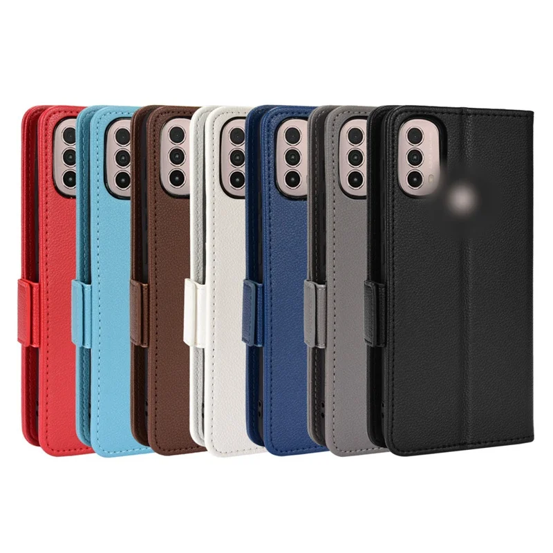 Pure Color TPU Leather Flip Cover Textured Leather (Pebble Grain)  Card Slot Wallet For Motorola E 20 30 40  Business High End supplier