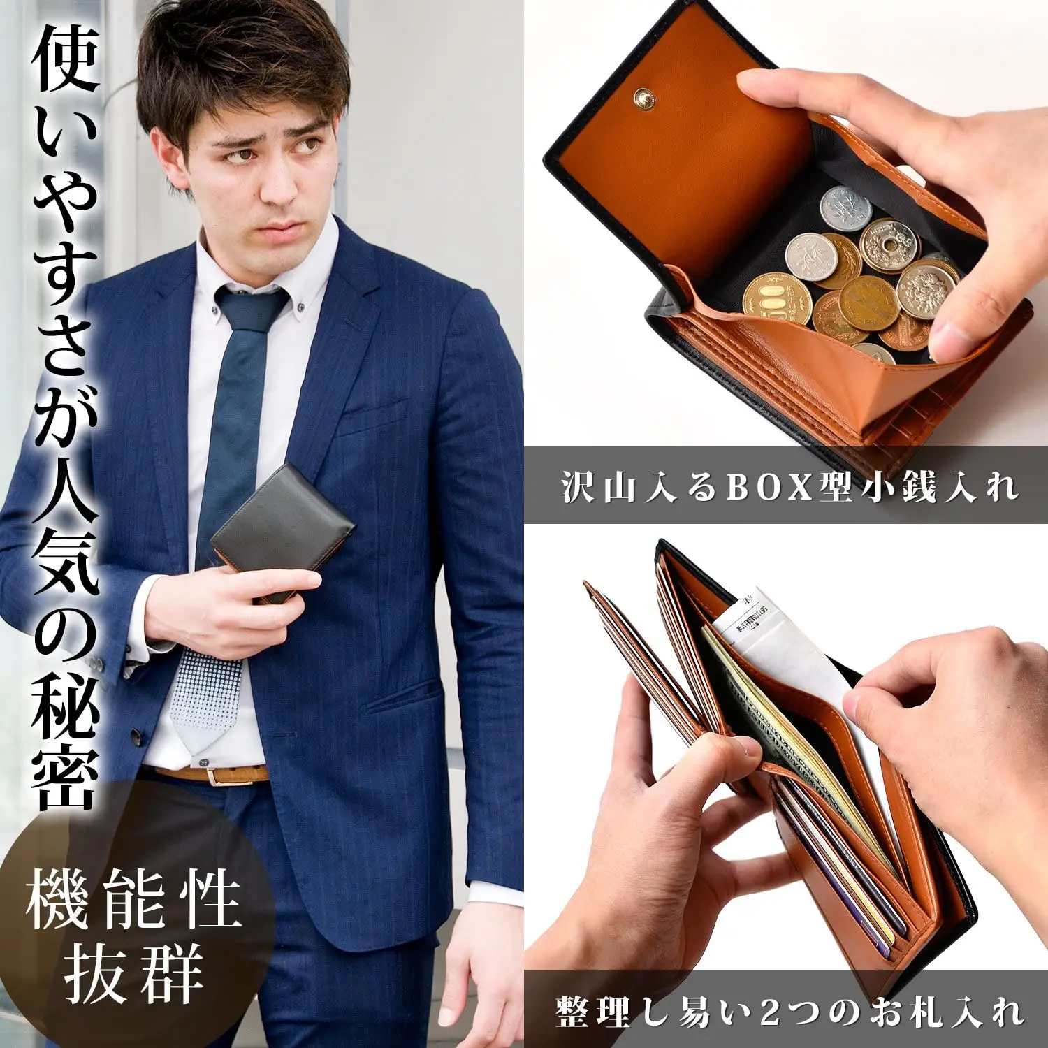 Factory Japan RFID Blocking Business Man Wallet Large Capacity Luxury Waxed Genuine Leather Wallet for Men