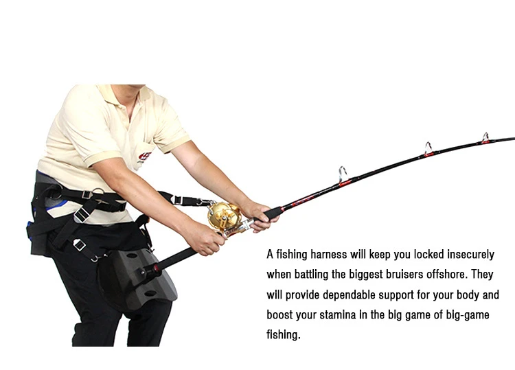 Fishing Rod Holder Belt Fishing Rod Fighting Belt & Shoulder Harness   Stand Up Fishing Belt For Big Game  Rod Holder For Tuna, Marlin, Shark Rod  Fighting Belt For Offshore Fishing