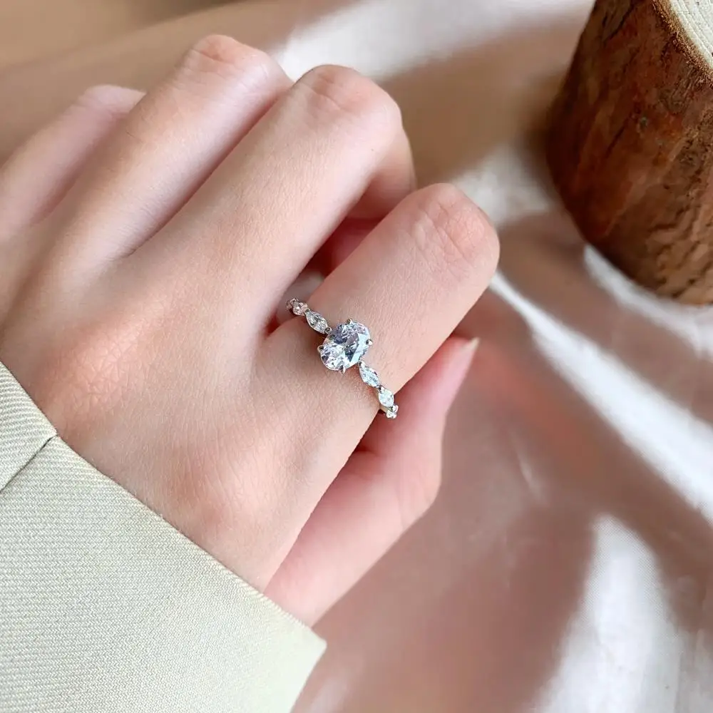 KAKODIY Gemstone 925 Bulk Sterling Silver Ring 5925 Sterling Silver Ring Cubic Zirconia Slim Finger Women's Luxury Ring detail 8