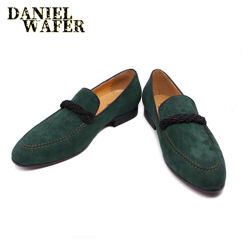 green slip on shoes