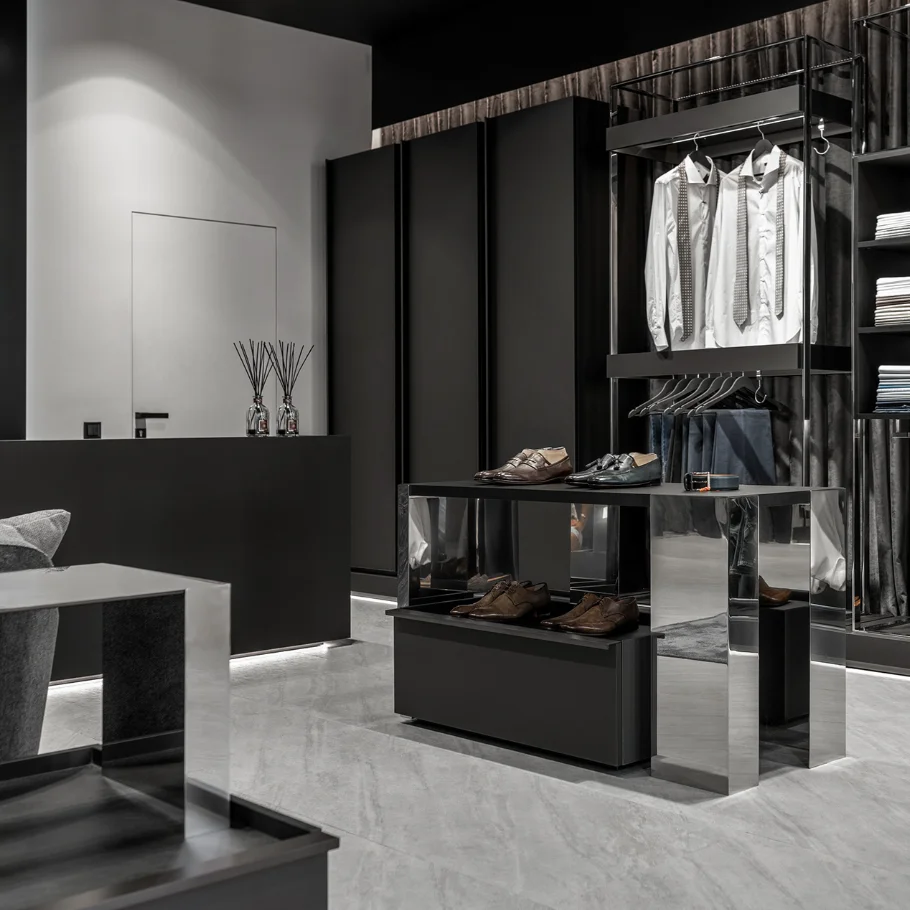 Wholesale Commercial Retail Store Design Metal Men's Clothing Display Racks for Shop Interior Design