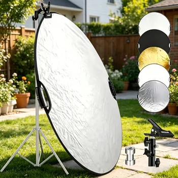 For 32"/80cm Compatible Light Reflector Clamp Hand Grips Collapsible Multi-Disc Studio detail image
