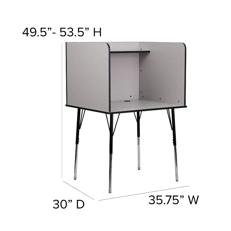 School Library Furniture Classroom Table Study Carrel Anti-Cheating Exam Table With Clapboard