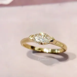 18K Gold 0.55CT Lab-Grown Diamond Wedding Ring Set, 2.35g GIA Certified, Custom Matching Couple Bands for Engagement & Marriage