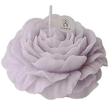 Wholesale Private Label flower infused candles Colorful Flower Shape Peony carving soy wax aromatherapy Luxury scented Candles