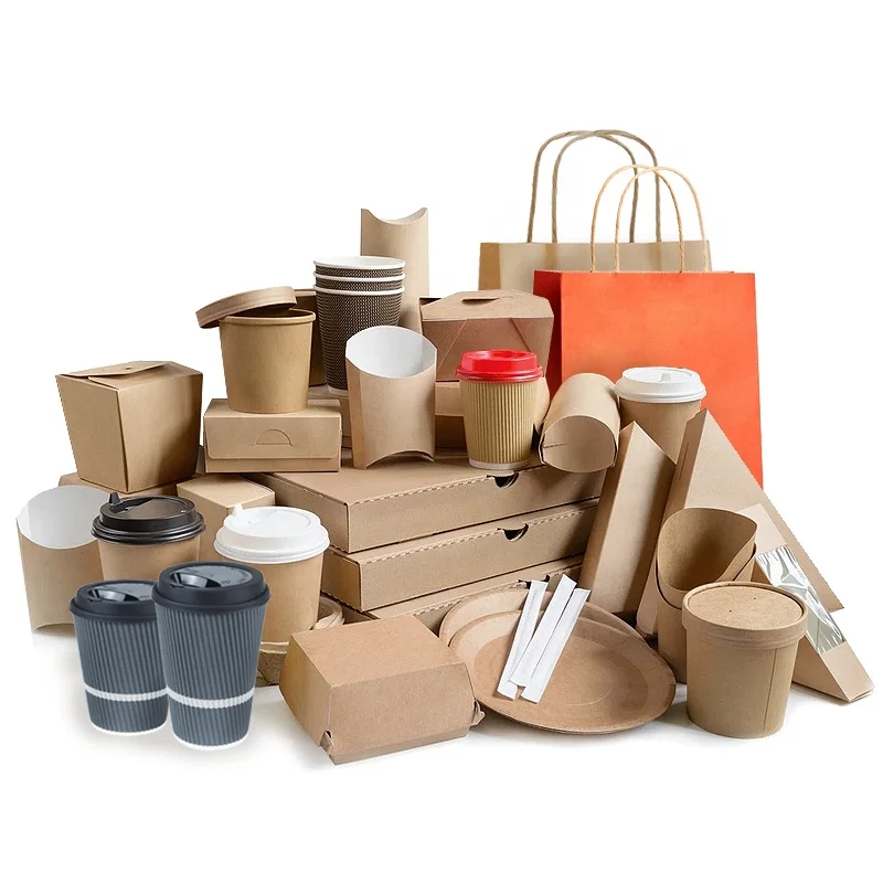 Compostable Kraft Paper Takeaway Food Containers - B & H Packaging Ltd