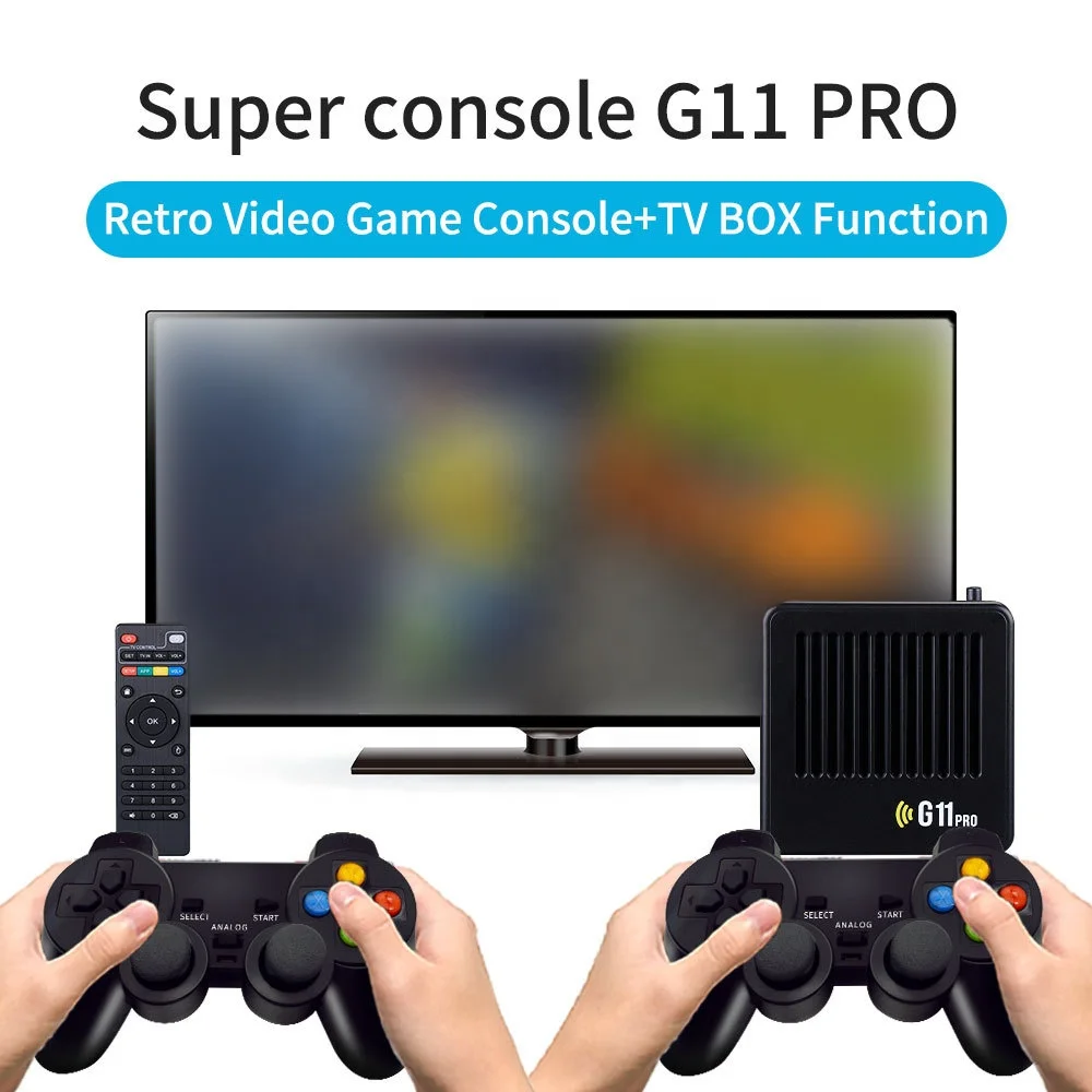 Console Retro G11 Pro - Plus De 100 000 Jeux - 4K UHD - 2 Manettes Sans Fil - Plug & Play - 256 Go - 2
