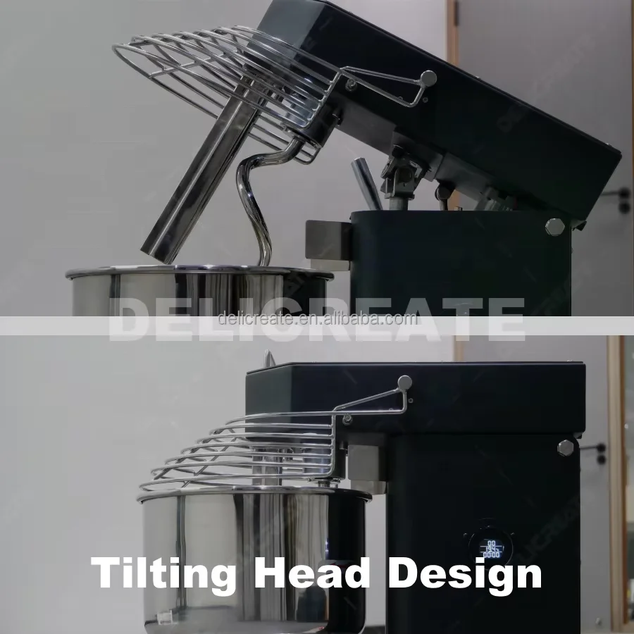 Delicreate 2Kg 5 Liter Quarts 4Kg 10Liter Tilt Head Spiral Dough Mixer With Removable Bowl Mixer Machine Bakery Dough Kneader