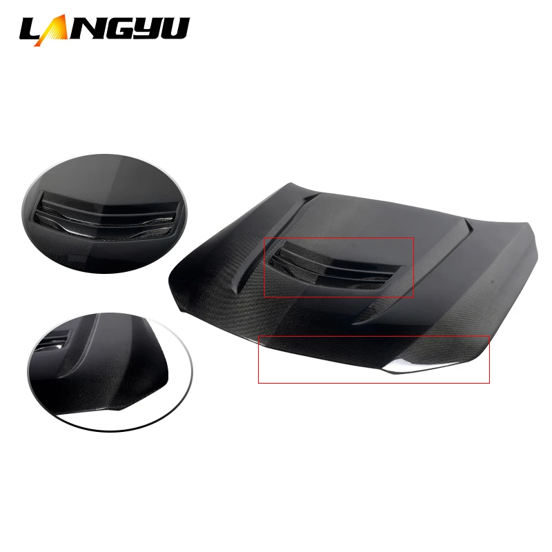 Langyu Car Modification Parts Cadillac Front Bonnet Carbon Fiber Engine Cover for Cadillac CT4 Upgrade V Style Engine Hood