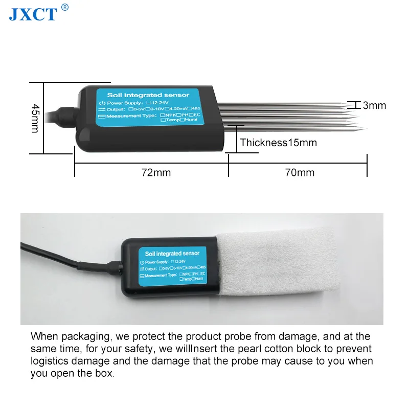 JXCT Soil PH EC NPK Temperature Moisture Sensor Promote the Growing of Crops Comprehensive Digital 7 in 1 Soil Sensor