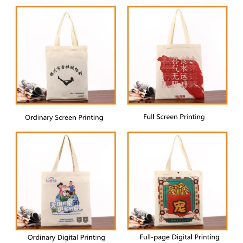 Low Moq Wholesale Customized Tote Shopping Bags Cotton Canvas Tote Bags