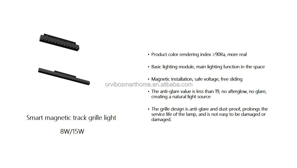 2021 ORVIBO Zigbee Smart Light Smart Magnetic Track Grille Light 15W Smart Ceiling Light