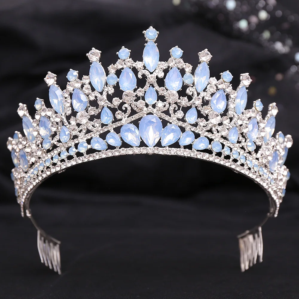 Couronne Princesse Couronne Baroque Reine Quartz Marron - Diadème Mariage, Serre-tête Cristal, Pour Femmes Accessoire Cheveux Festif Couronne Princesse Couronne Baroque Reine Quartz Marron - Diadème Mariage, Serre-tête Cristal, Pour Femmes Accessoire Cheveux Festif