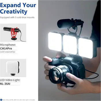 NEEWER LED Video Light,Portable Bi-Color 3200K~5600K Dimming Lights for Cameras, CRI 97+, 8 Scene Modes, 2000mAh Rechargeable detail image
