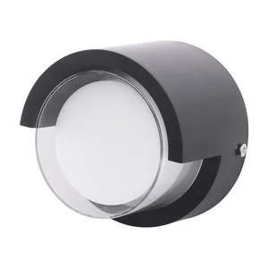 Round Outdoor Sconce Lights, Low Profile Outdoor Porch Lighting, Modern Light Fixtures, 12W  for Patio, Deck(6 Inch)