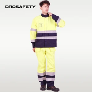 High Quality Safety Clothes Worksuit Jacket Pants Hi Vis Fire Resistant Antistatic Mens Work Suit