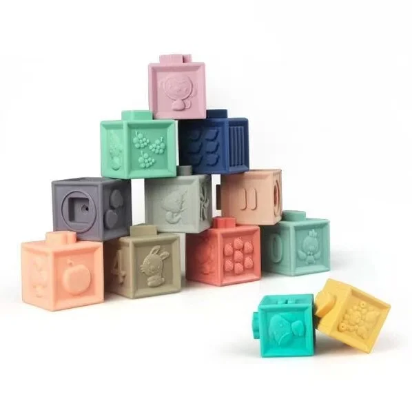baby toys factory sell high quality amazon hot sell baby stacking toys 3D educational building blocks