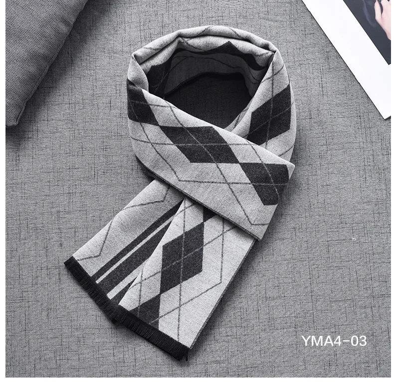 男士商务休闲厚围巾男士羊毛围巾冬季保暖围巾厂家