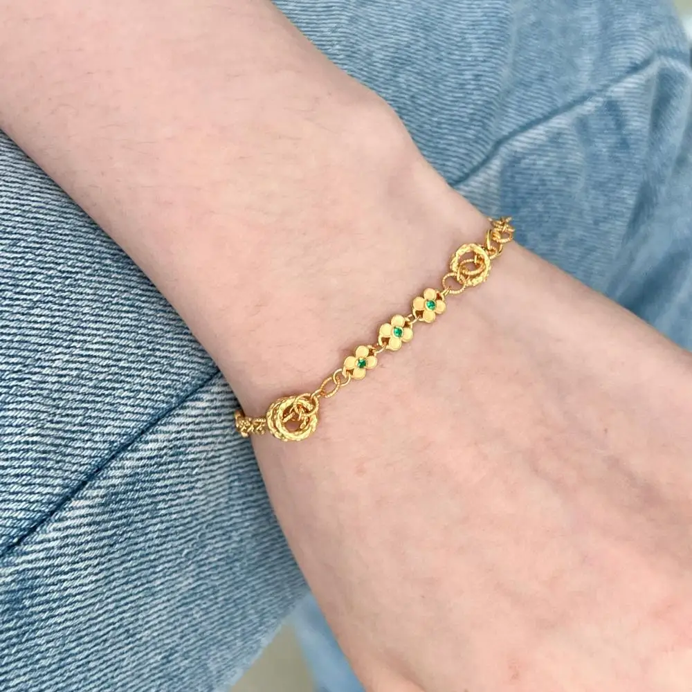KAKODIY fashion gold-plated adjustable personalized luxury 925 sterling silver women's four-leaf clover charm bracelet detail 5