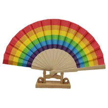 BSBH Wholesale Custom Printing Wooden Portable Folding Bamboo Hand Fan For Business gift