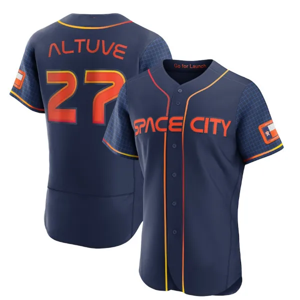 Wholesale New Stitched Space City Connect Baseball Jersey Houston Astro #27  Jose Altuve #44 Yordan Alvarez Top Embroidery Jersey From m.