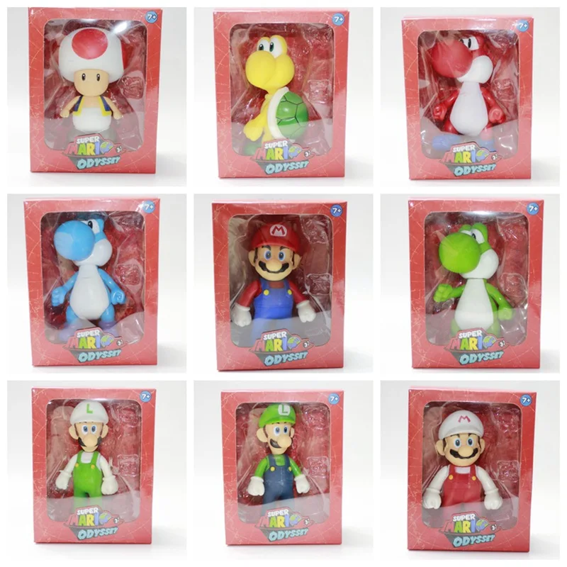 10 cm with Color Boxes PVC Plastic Mario Bros Mario Toys Mario Figure