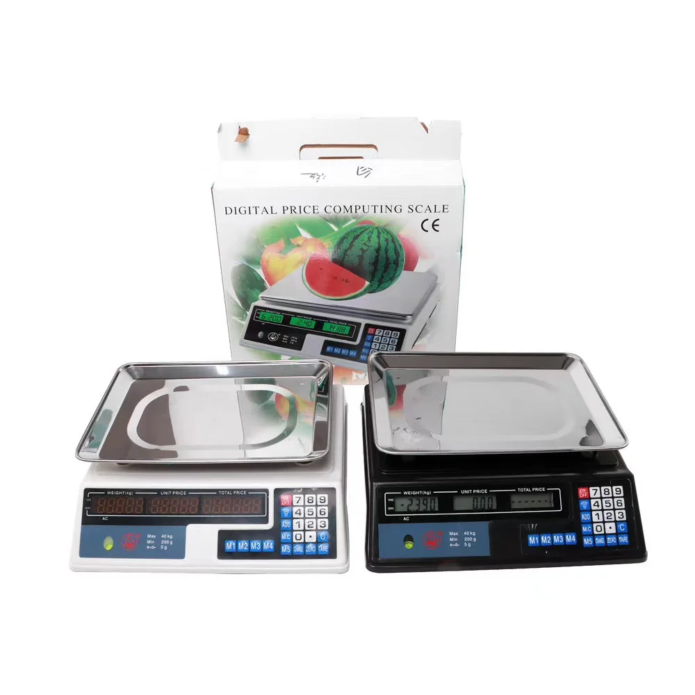 40kg/5g Digital Commercial Food Scale for Vegetable Fruits Price Computing Scale 
