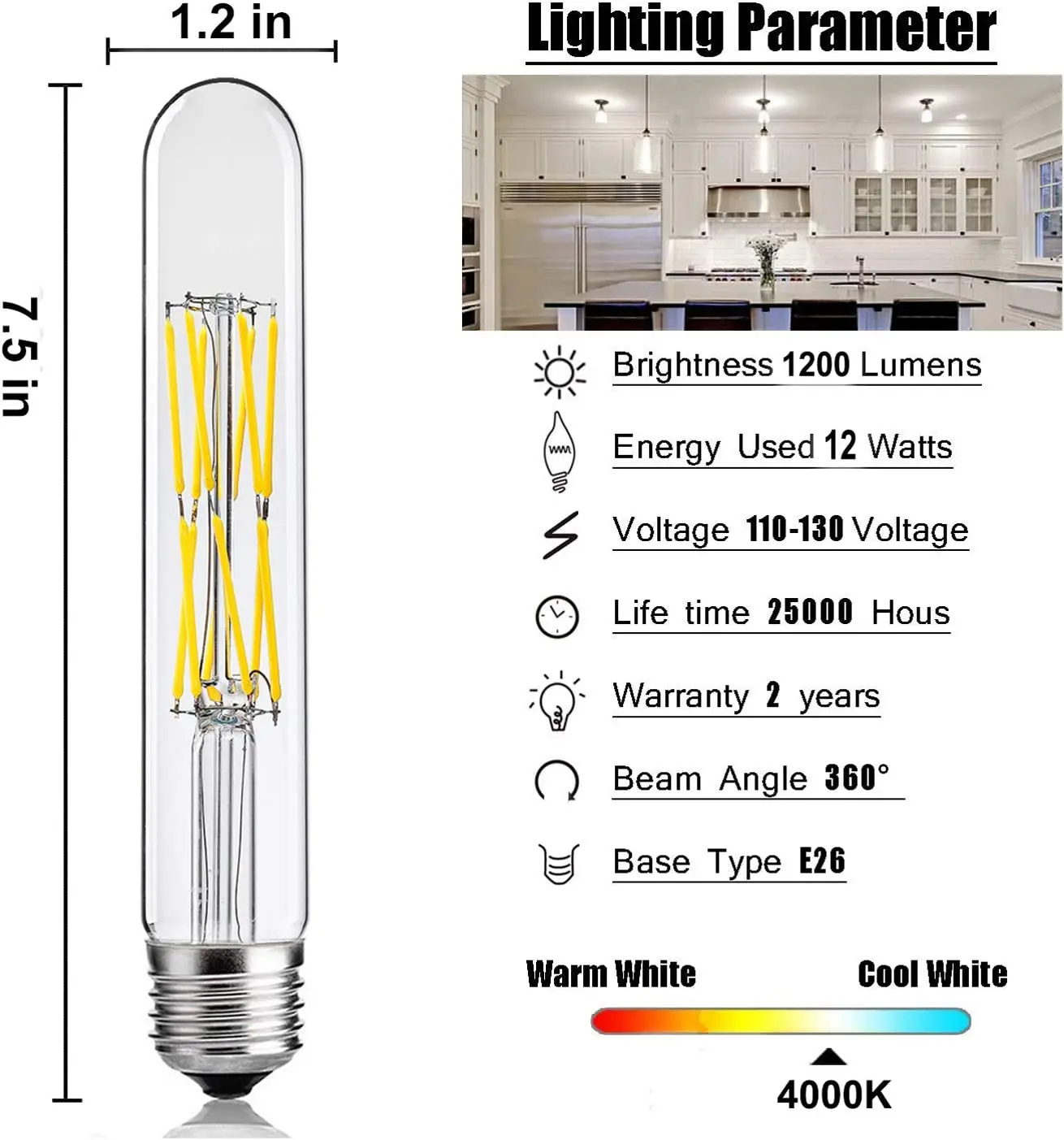 Dimmable Vintage T10 Led Filament Bulb T10 Led Tube Bulb 4000k 2700k Led Light Bulb Buy Led 5930