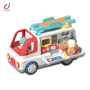 Chengji Plastic Ambulance Truck Enlightenment Electric Early Education Multifunctional Toy Car Cartoon Toy Car with Music Light