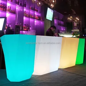 Modern LED Light Plastic Home Multi-color Wine Bar Counter Table New Design Restaurant Pub Bar Counter
